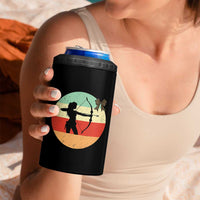 Retro Sunset Hunter Gift 4 in 1 Can Cooler Tumbler Women Bow Hunters - Wonder Print Shop
