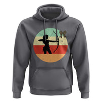 Retro Sunset Hunter Gift Hoodie Women Bow Hunters - Wonder Print Shop