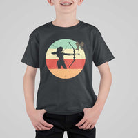 Retro Sunset Hunter Gift T Shirt For Kid Women Bow Hunters - Wonder Print Shop