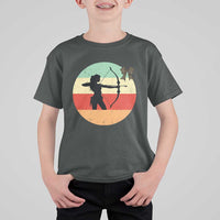 Retro Sunset Hunter Gift T Shirt For Kid Women Bow Hunters - Wonder Print Shop