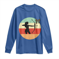 Retro Sunset Hunter Gift Long Sleeve Shirt Women Bow Hunters - Wonder Print Shop