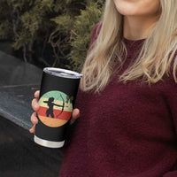 Retro Sunset Hunter Gift Tumbler Cup Women Bow Hunters - Wonder Print Shop