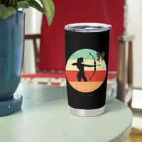 Retro Sunset Hunter Gift Tumbler Cup Women Bow Hunters - Wonder Print Shop