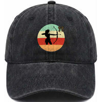 Retro Sunset Hunter Gift Washed Cotton Baseball Cap Women Bow Hunters