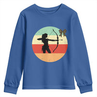 Retro Sunset Hunter Gift Youth Sweatshirt Women Bow Hunters - Wonder Print Shop