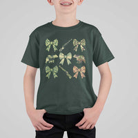 Women Bear Hunting Season T Shirt For Kid Camo Bow Coquette Gift - Wonder Print Shop
