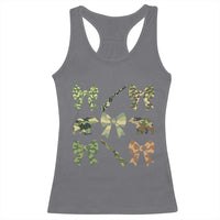 Women Bear Hunting Season Racerback Tank Top Camo Bow Coquette Gift - Wonder Print Shop