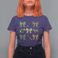 Women Bear Hunting Season T Shirt For Women Camo Bow Coquette Gift - Wonder Print Shop