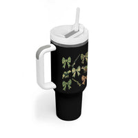 Women Bear Hunting Season Tumbler With Handle Camo Bow Coquette Gift - Wonder Print Shop