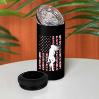 Patriotic Women Bow Hunter 4 in 1 Can Cooler Tumbler American Flag Pink Camo Gift - Wonder Print Shop