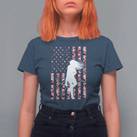 Patriotic Women Bow Hunter T Shirt For Women American Flag Pink Camo Gift - Wonder Print Shop