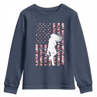 Patriotic Women Bow Hunter Youth Sweatshirt American Flag Pink Camo Gift - Wonder Print Shop