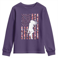 Patriotic Women Bow Hunter Youth Sweatshirt American Flag Pink Camo Gift - Wonder Print Shop
