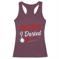 Dart Player Sarcasm Gift Racerback Tank Top Funny Oops I Darted - Wonder Print Shop