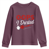 Dart Player Sarcasm Gift Youth Sweatshirt Funny Oops I Darted - Wonder Print Shop