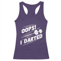 Funny Dart Thrower Racerback Tank Top Oops I Darted Gift For Dartist - Wonder Print Shop