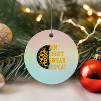 Funny Darts Retro Vintage Ceramic Ornament Aim Shoot Swear Repeat Dartist Gift - Wonder Print Shop