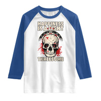 Happiness Is a Tight Threesome Raglan Shirt Gothic Dart Player Gift - Wonder Print Shop