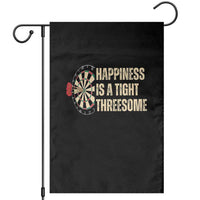 Funny Darts Happiness Is A Tight Threesome Garden Flag Vintage Dartist Gift - Wonder Print Shop