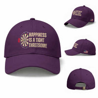 Funny Darts Happiness Is A Tight Threesome Baseball Cap Vintage Dartist Gift