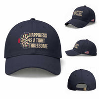 Funny Darts Happiness Is A Tight Threesome Baseball Cap Vintage Dartist Gift
