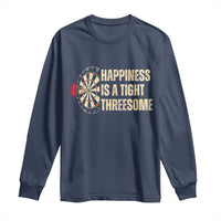 Funny Darts Happiness Is A Tight Threesome Long Sleeve Shirt Vintage Dartist Gift - Wonder Print Shop