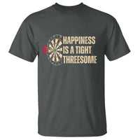 Funny Darts Happiness Is A Tight Threesome T Shirt Vintage Dartist Gift - Wonder Print Shop
