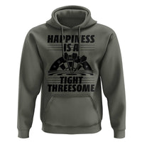 Dirty Joke Darts Gift Hoodie Darts Happiness Is A Tight Threesome - Wonder Print Shop