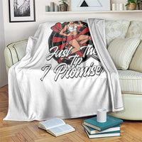Just The Tip I Promise Throw Blanket Sexy Pin Up Girl Dartist Gift - Wonder Print Shop