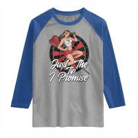 Just The Tip I Promise Raglan Shirt Sexy Pin Up Girl Dartist Gift - Wonder Print Shop