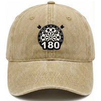 Funny Darts Max 180 Washed Cotton Baseball Cap Dartist Darts Lover Gift