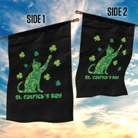 Funny St Catricks Day Garden Flag Lucky Shamrock Cat Saint Pattys
