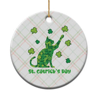 Funny St Catricks Day Ceramic Ornament Lucky Shamrock Cat Saint Pattys