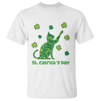 Funny St Catricks Day T Shirt Lucky Shamrock Cat Saint Pattys