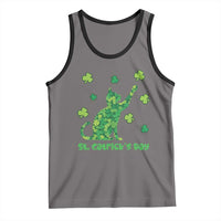 Funny St Catricks Day Tank Top Lucky Shamrock Cat Saint Pattys