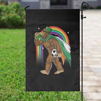 Funny Bigfoot Drinking Beer Garden Flag St Patricks Day Soccer Lover