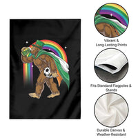 Funny Bigfoot Drinking Beer Garden Flag St Patricks Day Soccer Lover