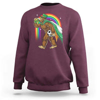 Funny Bigfoot Drinking Beer Sweatshirt St Patricks Day Soccer Lover