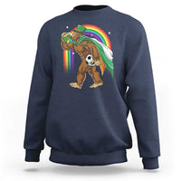 Funny Bigfoot Drinking Beer Sweatshirt St Patricks Day Soccer Lover