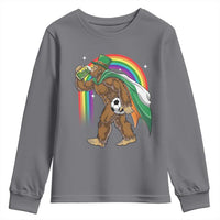 Funny Bigfoot Drinking Beer Youth Sweatshirt St Patricks Day Soccer Lover