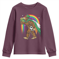 Funny Bigfoot Drinking Beer Youth Sweatshirt St Patricks Day Soccer Lover