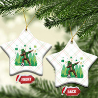 Lucky Sasquatch Soccer Player Ceramic Ornament Funny St Patricks Day Gift