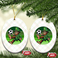Funny Bigfoot Playing Soccer Ceramic Ornament St Patricks Day