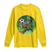 Funny Bigfoot Playing Soccer Long Sleeve Shirt St Patricks Day