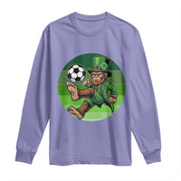 Funny Bigfoot Playing Soccer Long Sleeve Shirt St Patricks Day