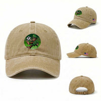 Funny Bigfoot Playing Soccer Washed Cotton Baseball Cap St Patricks Day