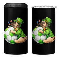 Lucky Pug Soccer Lover 4 in 1 Can Cooler Tumbler St Paddys Day Irish Football Gift
