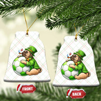 Lucky Pug Soccer Lover Ceramic Ornament St Paddys Day Irish Football Gift