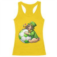 Lucky Pug Soccer Lover Racerback Tank Top St Paddys Day Irish Football Gift