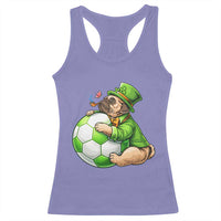Lucky Pug Soccer Lover Racerback Tank Top St Paddys Day Irish Football Gift